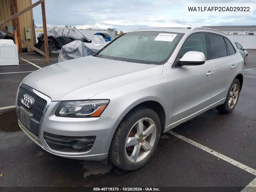 2012 Audi Q5 2.0T Premium VIN: WA1LFAFP2CA029322 Lot: 40719370