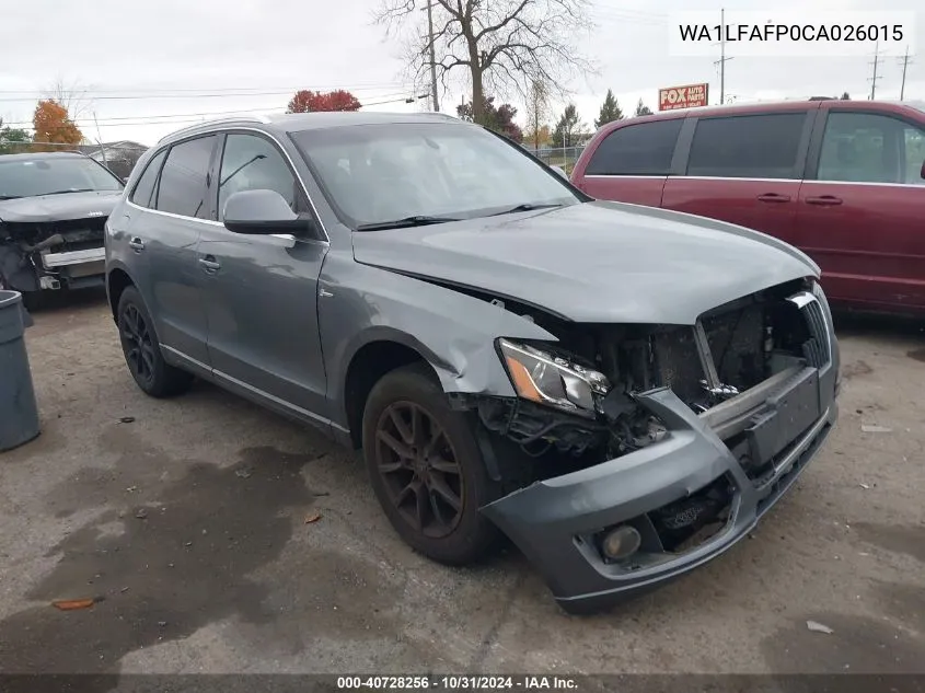 2012 Audi Q5 2.0T Premium VIN: WA1LFAFP0CA026015 Lot: 40728256