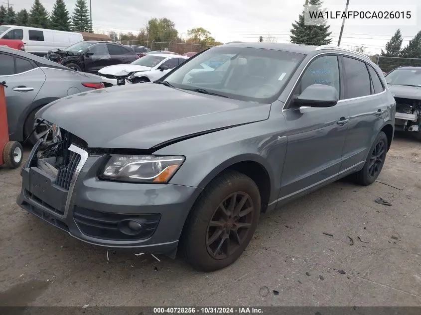 2012 Audi Q5 2.0T Premium VIN: WA1LFAFP0CA026015 Lot: 40728256