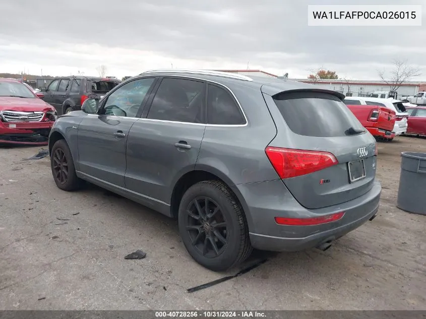 2012 Audi Q5 2.0T Premium VIN: WA1LFAFP0CA026015 Lot: 40728256