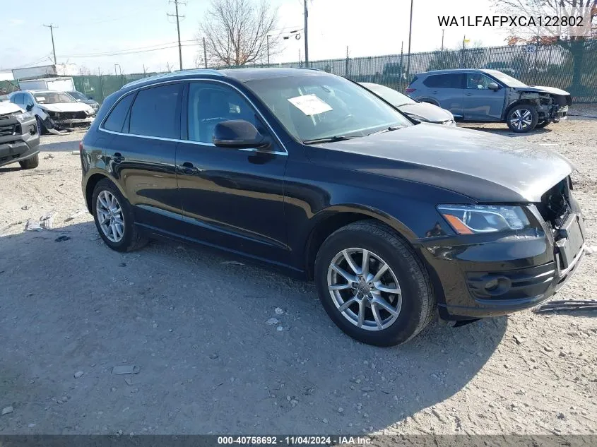 2012 Audi Q5 2.0T Premium VIN: WA1LFAFPXCA122802 Lot: 40758692