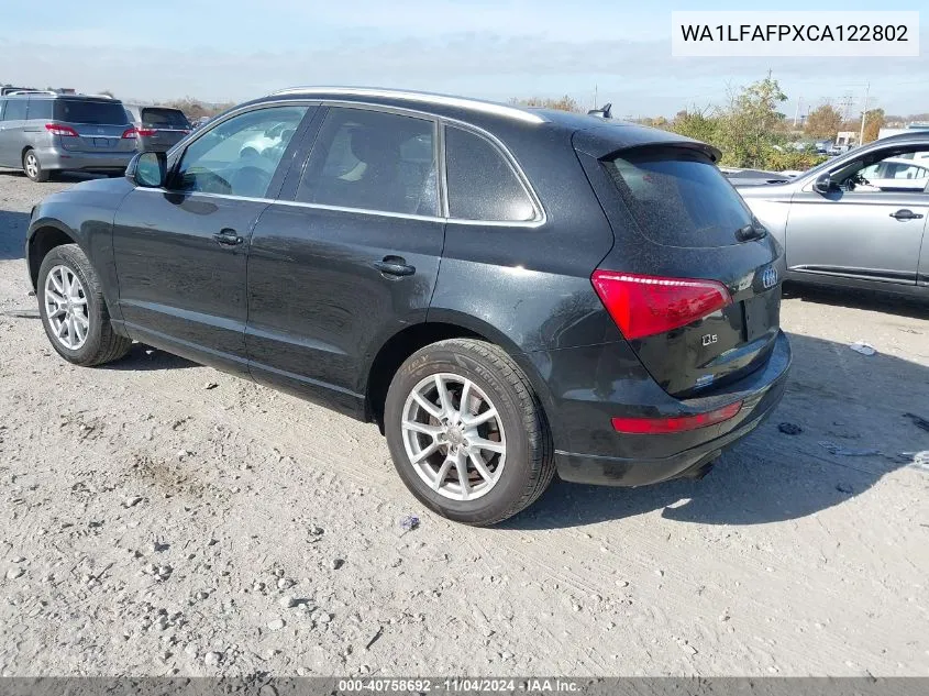 2012 Audi Q5 2.0T Premium VIN: WA1LFAFPXCA122802 Lot: 40758692