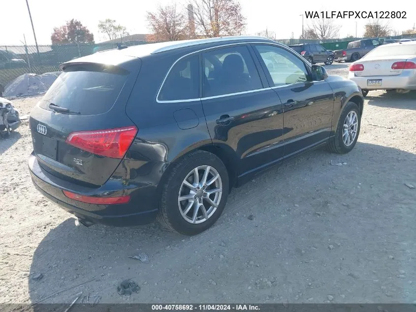 2012 Audi Q5 2.0T Premium VIN: WA1LFAFPXCA122802 Lot: 40758692