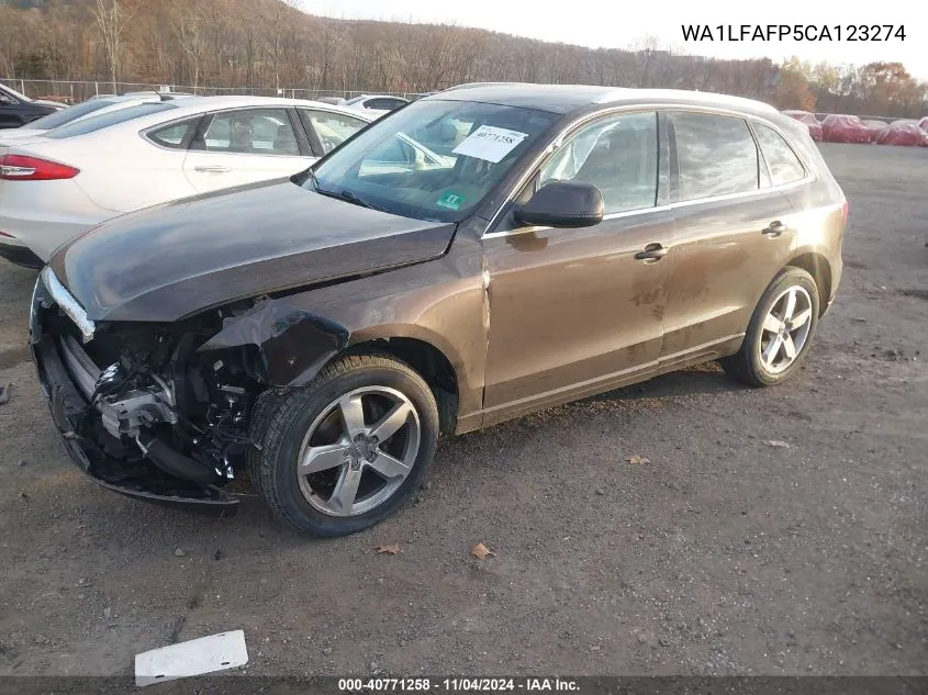 2012 Audi Q5 2.0T Premium VIN: WA1LFAFP5CA123274 Lot: 40771258