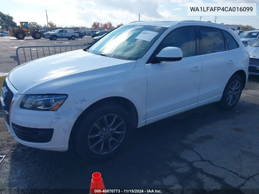 2012 Audi Q5 2.0T Premium VIN: WA1LFAFP4CA016099 Lot: 40870773