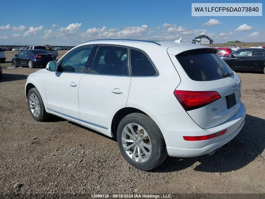 2013 Audi Q5 VIN: WA1LFCFP6DA073840 Lot: 12099135