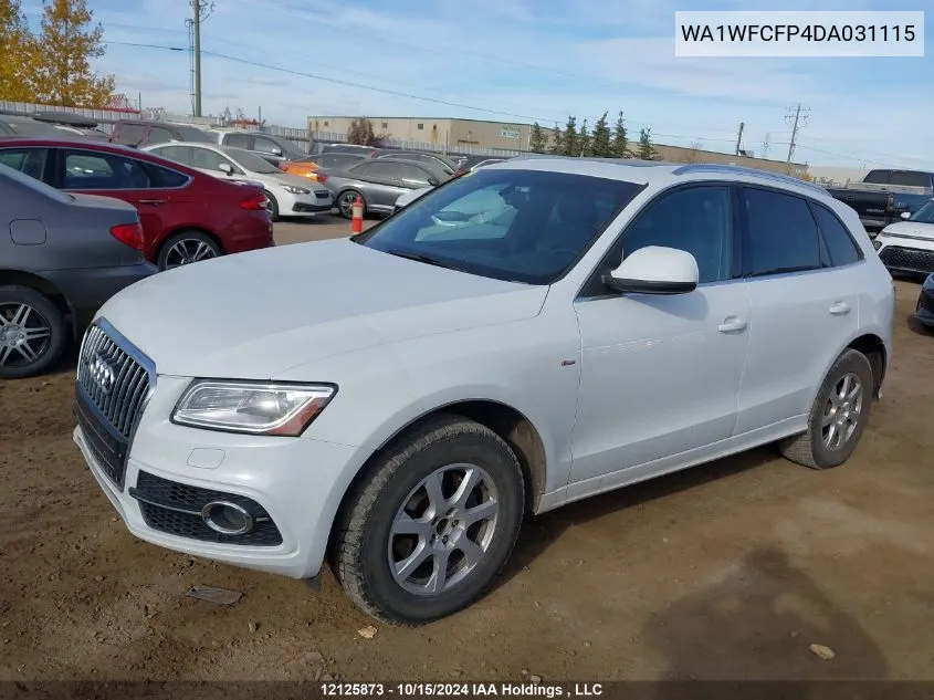 2013 Audi Q5 VIN: WA1WFCFP4DA031115 Lot: 12125873