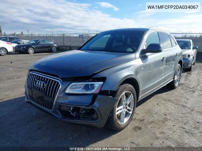 2013 Audi Q5 VIN: WA1MFCFP2DA034067 Lot: 12131810