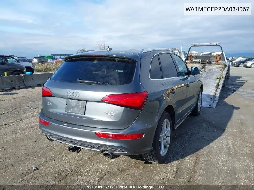 2013 Audi Q5 VIN: WA1MFCFP2DA034067 Lot: 12131810