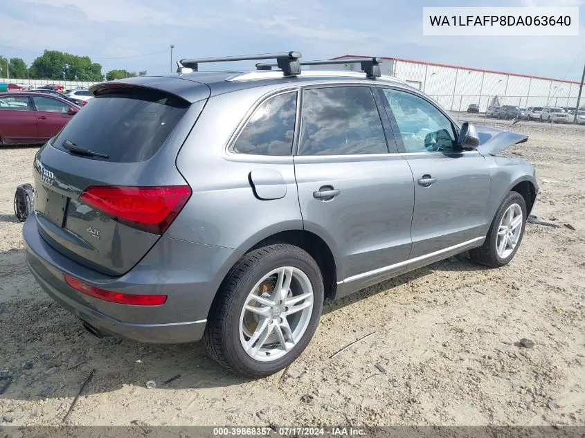 2013 Audi Q5 2.0T Premium VIN: WA1LFAFP8DA063640 Lot: 39868357