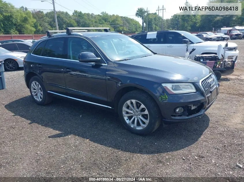 2013 Audi Q5 2.0T Premium VIN: WA1LFAFP6DA098418 Lot: 40199534