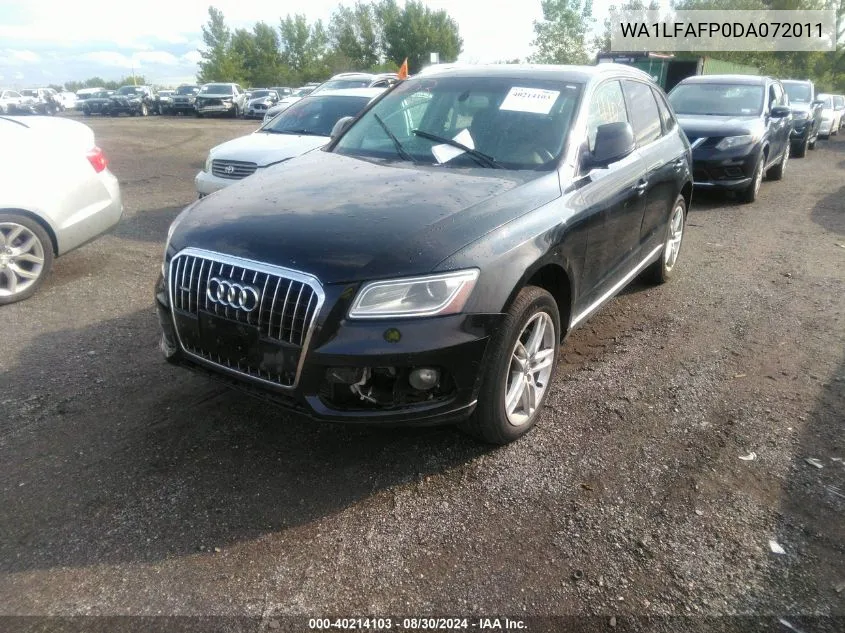 2013 Audi Q5 2.0T Premium VIN: WA1LFAFP0DA072011 Lot: 40214103