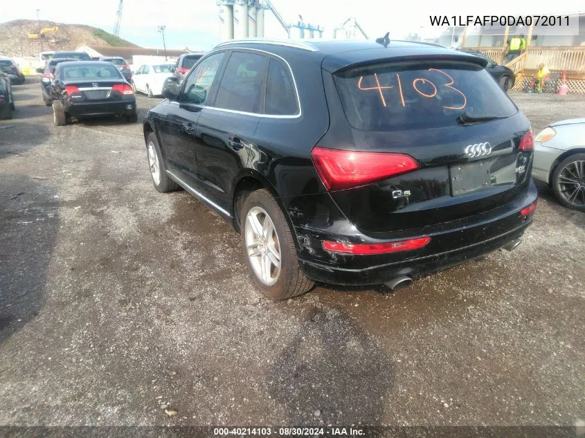 2013 Audi Q5 2.0T Premium VIN: WA1LFAFP0DA072011 Lot: 40214103