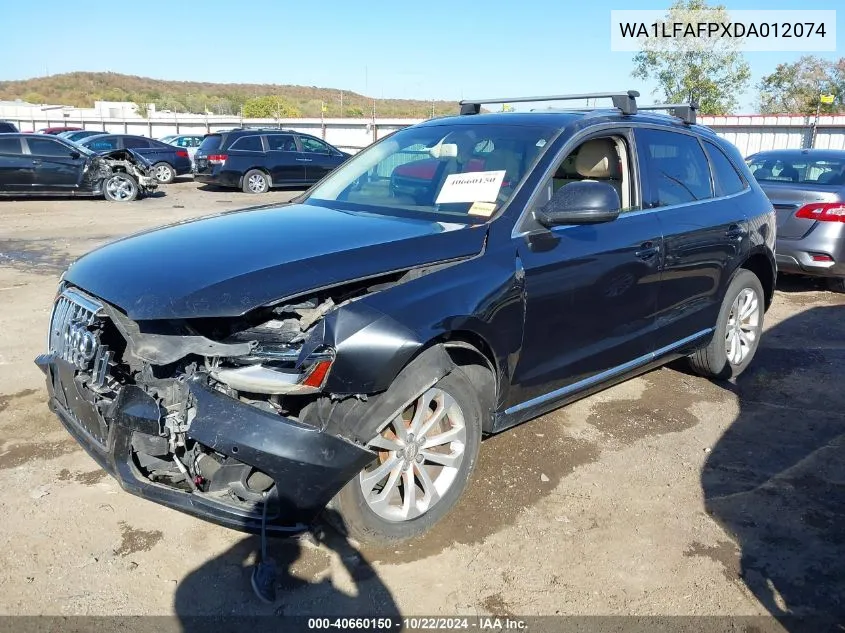 2013 Audi Q5 2.0T Premium VIN: WA1LFAFPXDA012074 Lot: 40660150