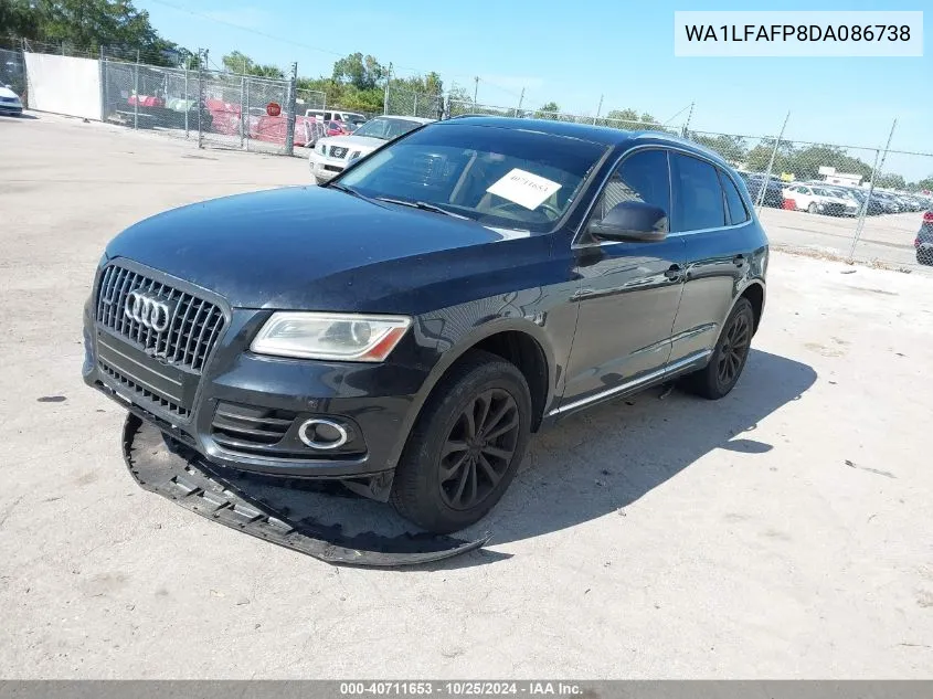 2013 Audi Q5 2.0T Premium VIN: WA1LFAFP8DA086738 Lot: 40711653