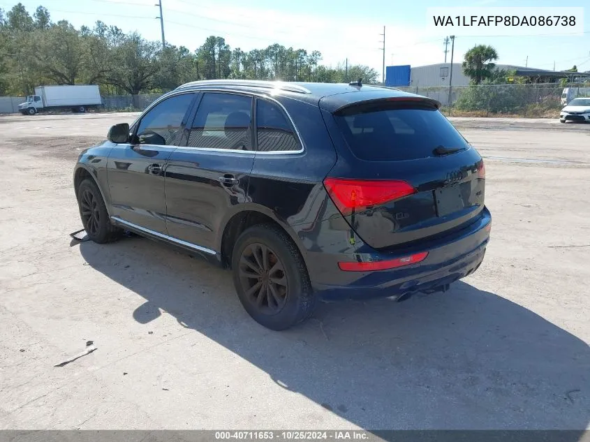 2013 Audi Q5 2.0T Premium VIN: WA1LFAFP8DA086738 Lot: 40711653