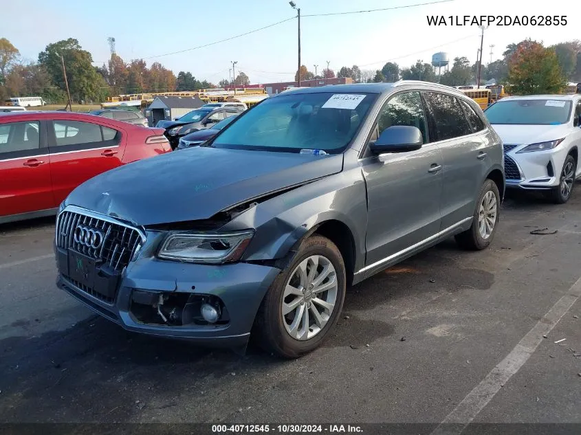 2013 Audi Q5 2.0T Premium VIN: WA1LFAFP2DA062855 Lot: 40712545