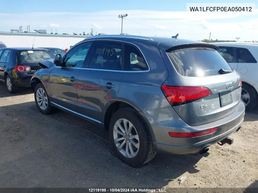 2014 Audi Q5 VIN: WA1LFCFP0EA050412 Lot: 12119195