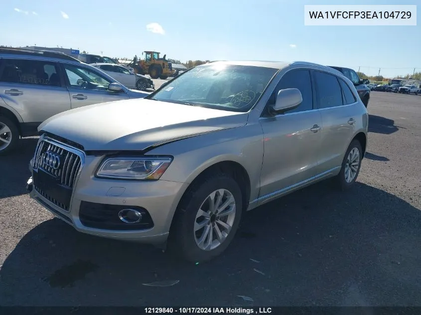 2014 Audi Q5 VIN: WA1VFCFP3EA104729 Lot: 12129840