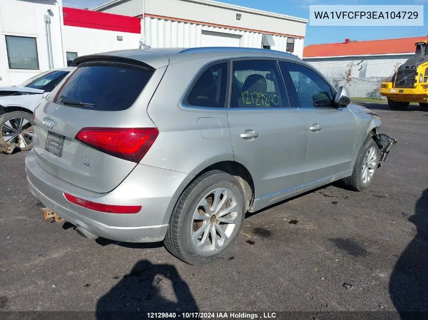 2014 Audi Q5 VIN: WA1VFCFP3EA104729 Lot: 12129840