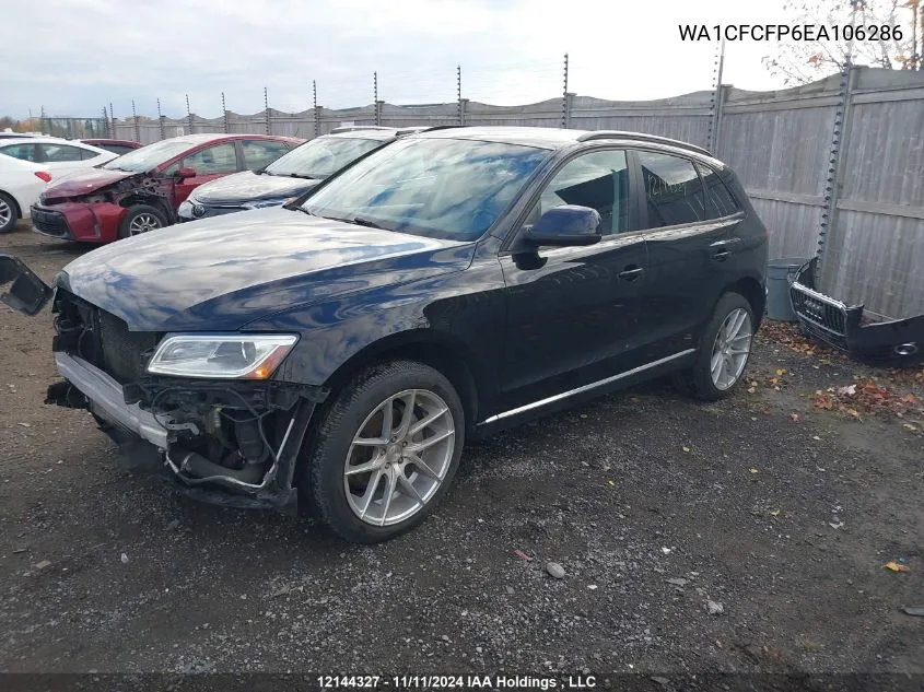 2014 Audi Q5 VIN: WA1CFCFP6EA106286 Lot: 12144327