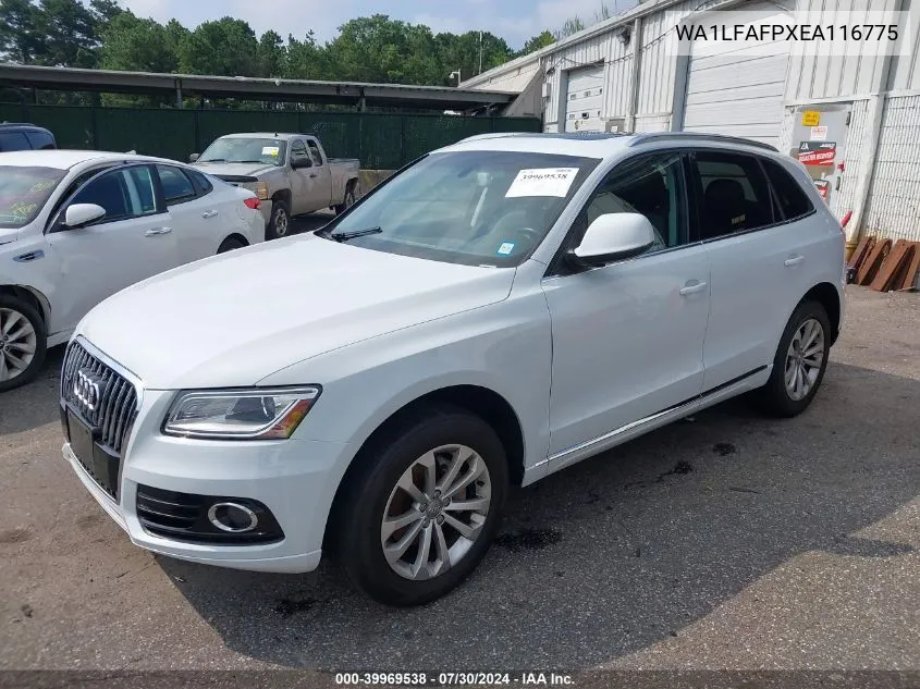 2014 Audi Q5 2.0T Premium VIN: WA1LFAFPXEA116775 Lot: 39969538