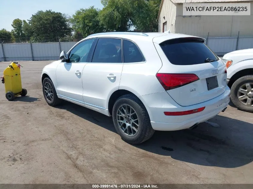 2014 Audi Q5 2.0T Premium VIN: WA1CFAFP2EA086235 Lot: 39991476