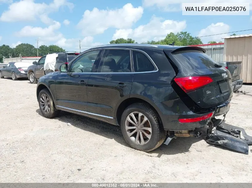 2014 Audi Q5 2.0T Premium VIN: WA1LFAFP0EA025076 Lot: 40012352