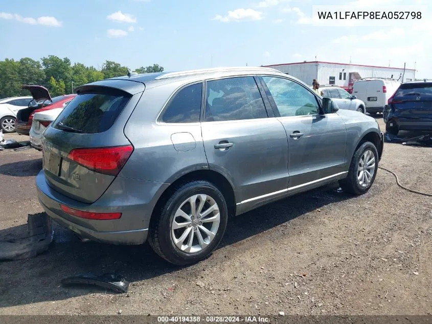 2014 Audi Q5 2.0T Premium VIN: WA1LFAFP8EA052798 Lot: 40194358