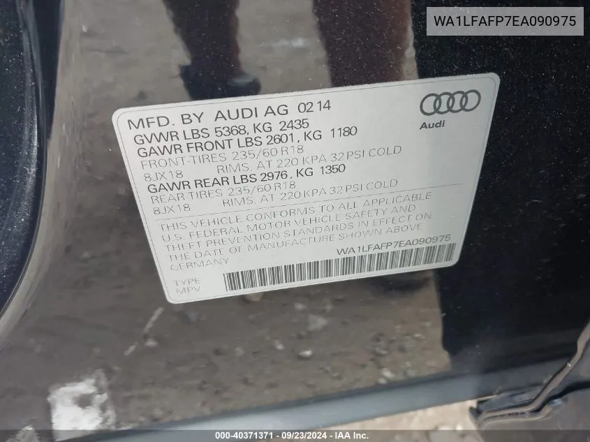 WA1LFAFP7EA090975 2014 Audi Q5 Premium Plus