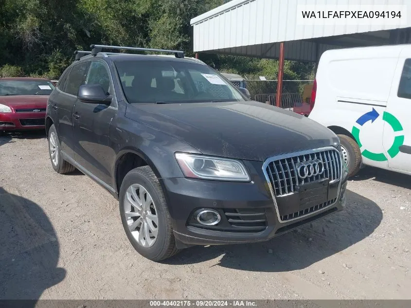 2014 Audi Q5 2.0T Premium VIN: WA1LFAFPXEA094194 Lot: 40402175