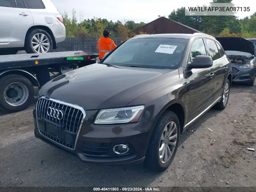 2014 Audi Q5 2.0T Premium VIN: WA1LFAFP3EA087135 Lot: 40411503