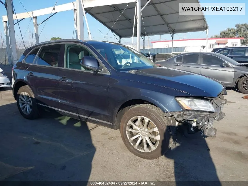 WA1CFAFPXEA103217 2014 Audi Q5 2.0T Premium