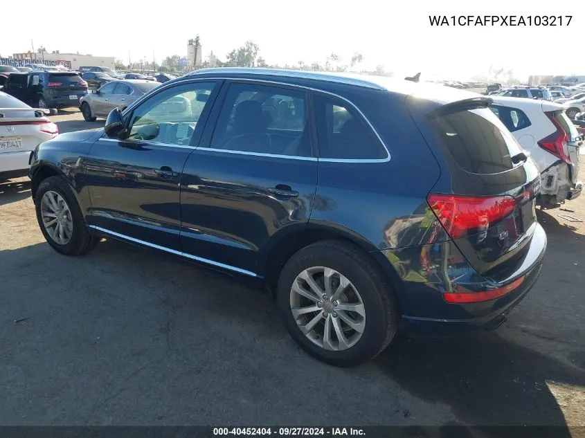 2014 Audi Q5 2.0T Premium VIN: WA1CFAFPXEA103217 Lot: 40452404