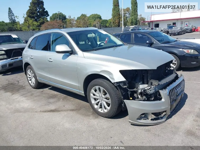 2014 Audi Q5 2.0T Premium VIN: WA1LFAFP2EA101137 Lot: 40456173