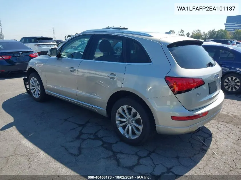 2014 Audi Q5 2.0T Premium VIN: WA1LFAFP2EA101137 Lot: 40456173