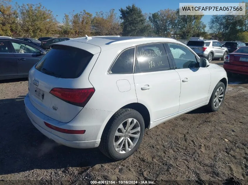 2014 Audi Q5 2.0T Premium VIN: WA1CFAFP7EA067566 Lot: 40612154