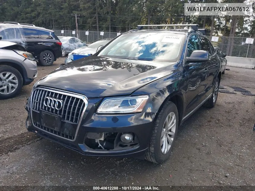 2014 Audi Q5 2.0T Premium VIN: WA1LFAFPXEA067612 Lot: 40612288