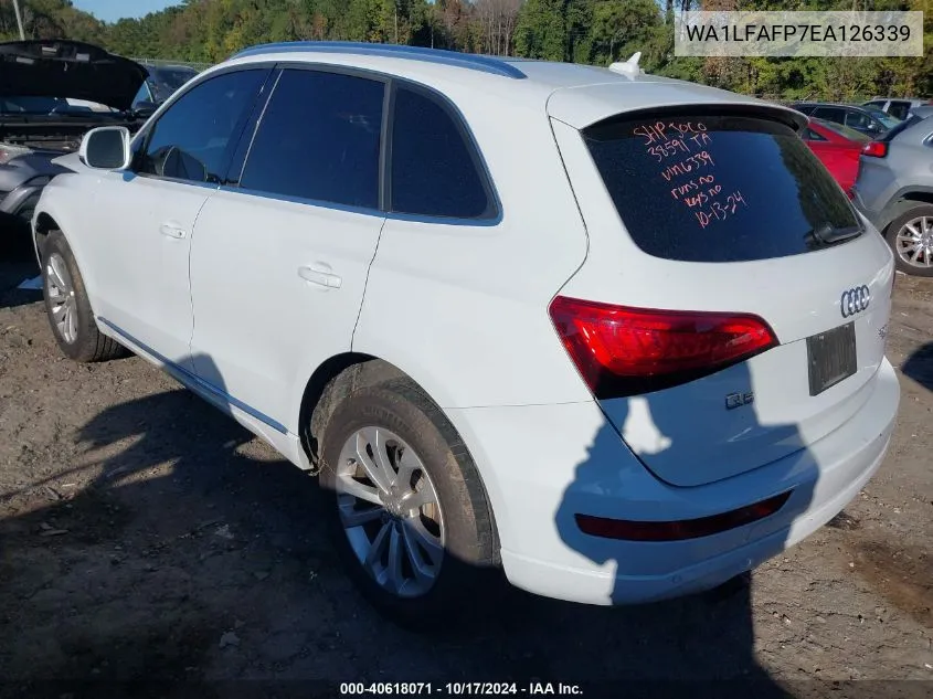 2014 Audi Q5 2.0T Premium VIN: WA1LFAFP7EA126339 Lot: 40618071