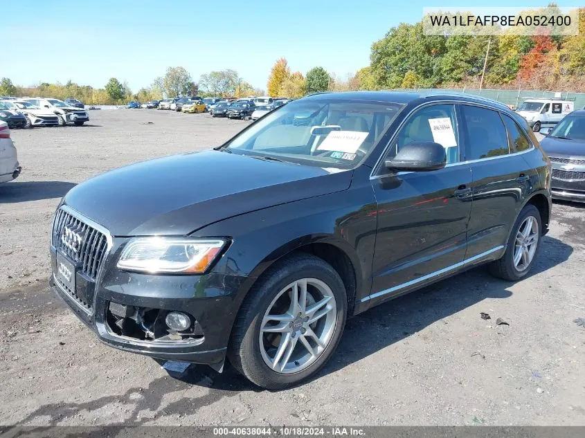 2014 Audi Q5 2.0T Premium VIN: WA1LFAFP8EA052400 Lot: 40638044