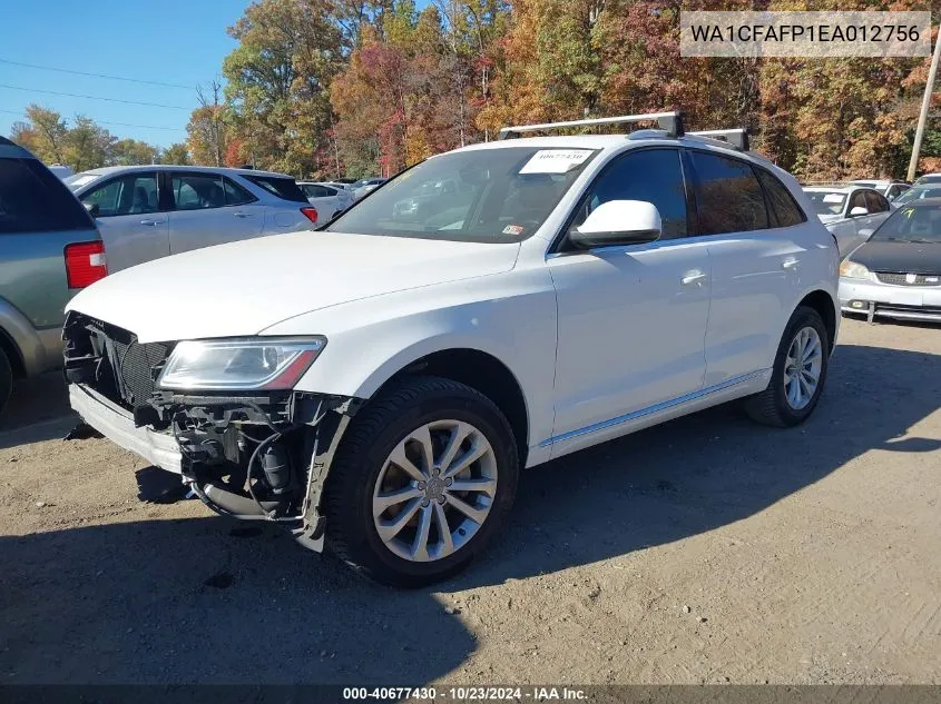 2014 Audi Q5 2.0T Premium VIN: WA1CFAFP1EA012756 Lot: 40677430