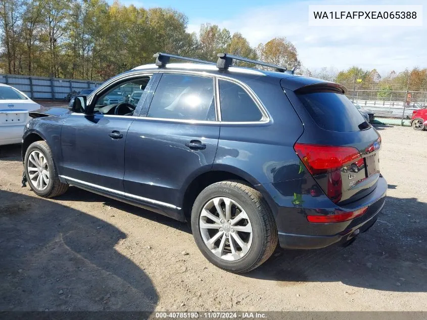 2014 Audi Q5 2.0T Premium VIN: WA1LFAFPXEA065388 Lot: 40785190