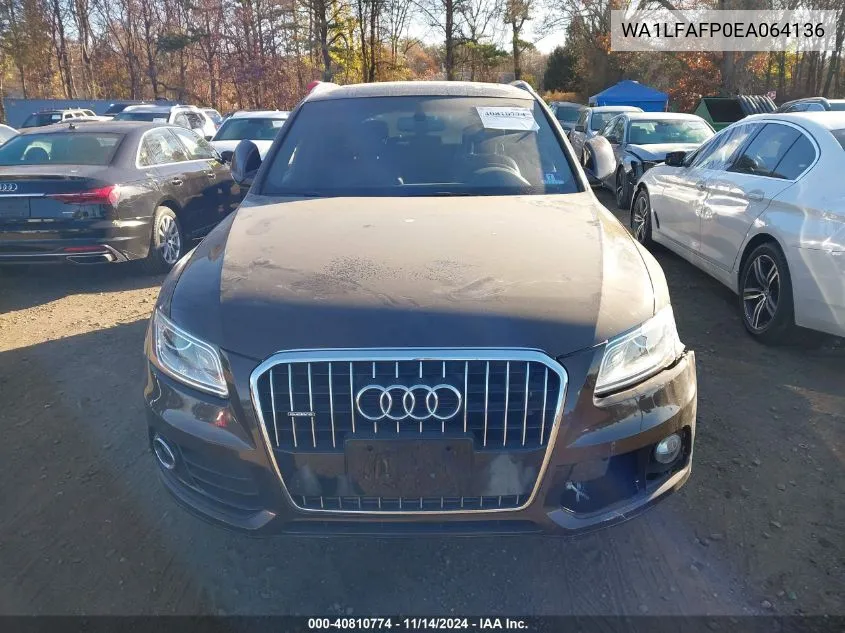 2014 Audi Q5 2.0T Premium VIN: WA1LFAFP0EA064136 Lot: 40810774