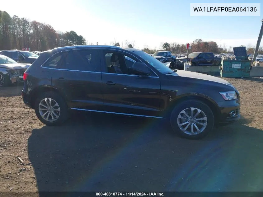 2014 Audi Q5 2.0T Premium VIN: WA1LFAFP0EA064136 Lot: 40810774