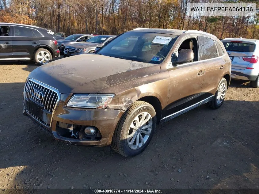 2014 Audi Q5 2.0T Premium VIN: WA1LFAFP0EA064136 Lot: 40810774