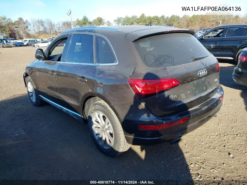 2014 Audi Q5 2.0T Premium VIN: WA1LFAFP0EA064136 Lot: 40810774