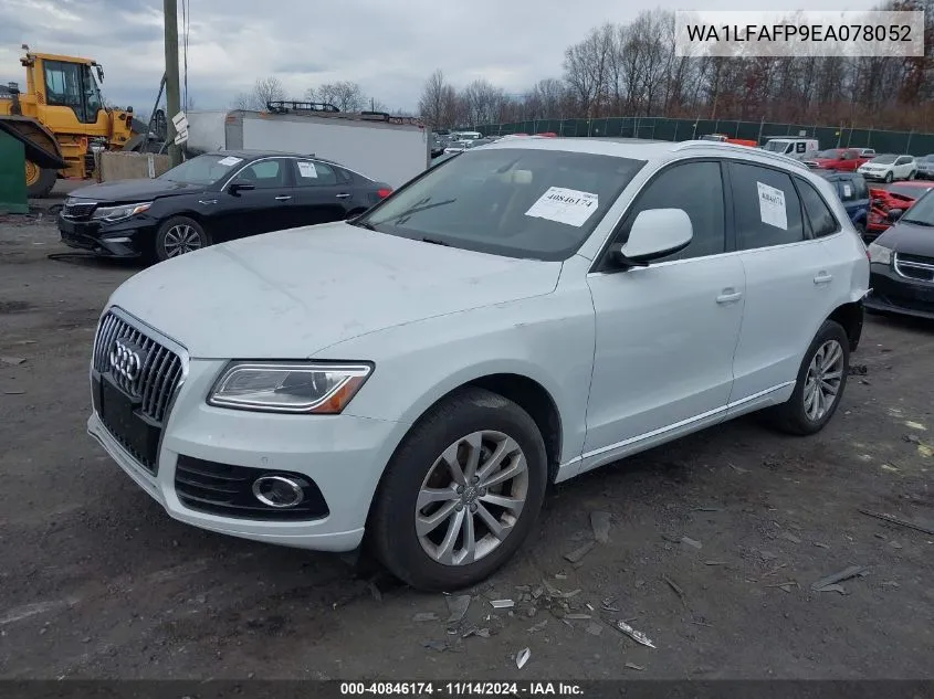 2014 Audi Q5 2.0T Premium VIN: WA1LFAFP9EA078052 Lot: 40846174