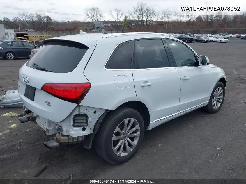 2014 Audi Q5 2.0T Premium VIN: WA1LFAFP9EA078052 Lot: 40846174