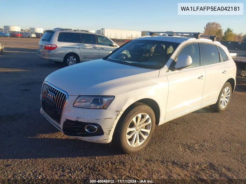 2014 Audi Q5 2.0T Premium VIN: WA1LFAFP5EA042181 Lot: 40848812