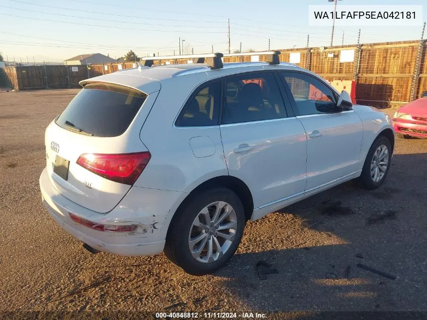 2014 Audi Q5 2.0T Premium VIN: WA1LFAFP5EA042181 Lot: 40848812